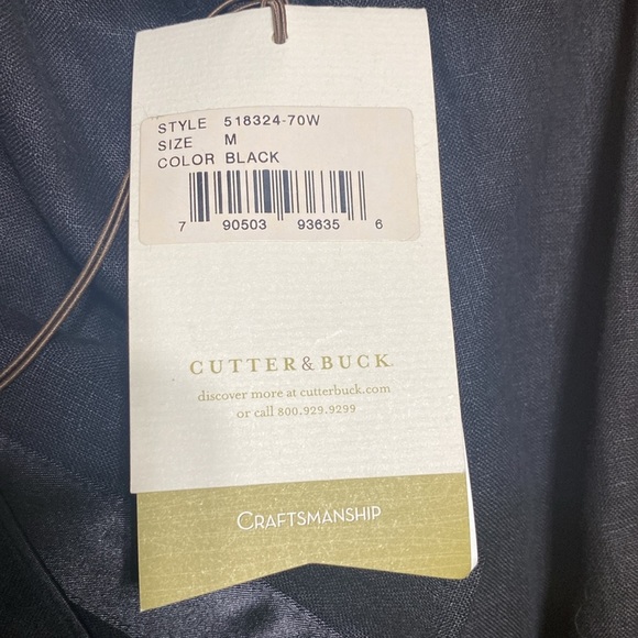 Cutter & Buck black semi sheer long sleeve LINEN button up top size Medium NWT - Picture 8 of 10